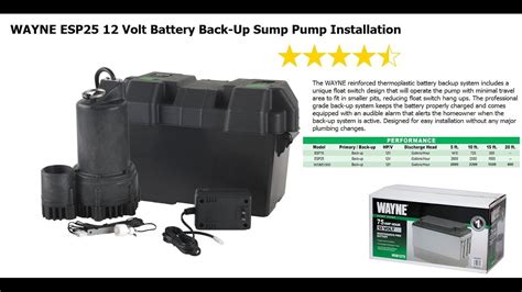 Wayne Esp25 12 Volt Battery Back Up Sump Pump Installation Youtube