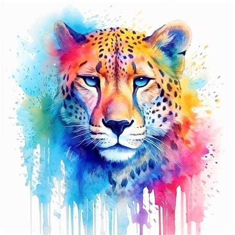 Premium Ai Image A Colorful Leopard Painting By The Artist Boa