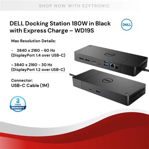 Dell Docking Station Wd S W Express Charge Usb C Dock K Qhd