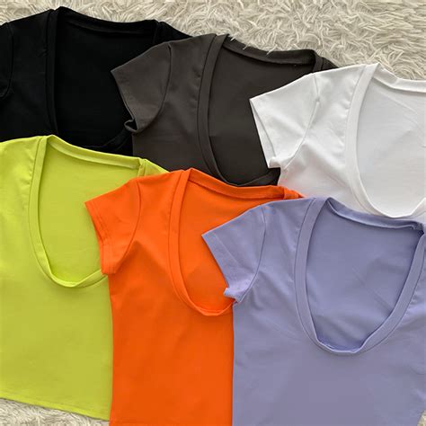 Sexy U Neck Skinny Short Sleeve T Shirt Crop Top On Luulla