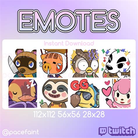 Animal Crossing Twitch Emotes Etsy