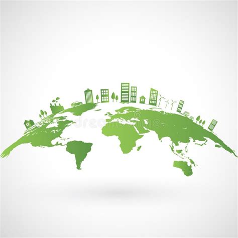 Green City On Earth Stock Vector Illustration Of Modern 112461235