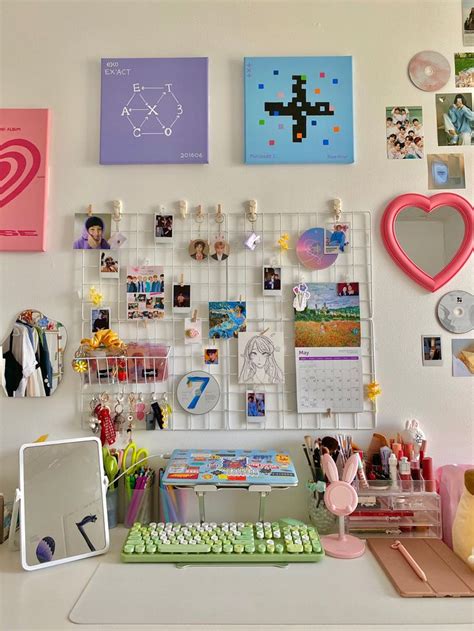 Kpop Desk Aesthetic Study Room Decor Army Room Decor Pastel Room Decor