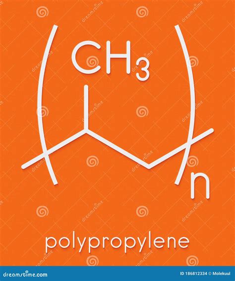 Polypropylene Polypropene Pp Plastic Chemical Structure Skeletal Formula Stock Illustration