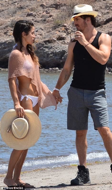 Nikki Reed And Ian Somerhalder Smooch On The Beach Daily Mail Online