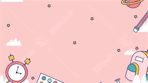 Pencil Shape Pink Education Cartoon Clip Art Cute Powerpoint Background