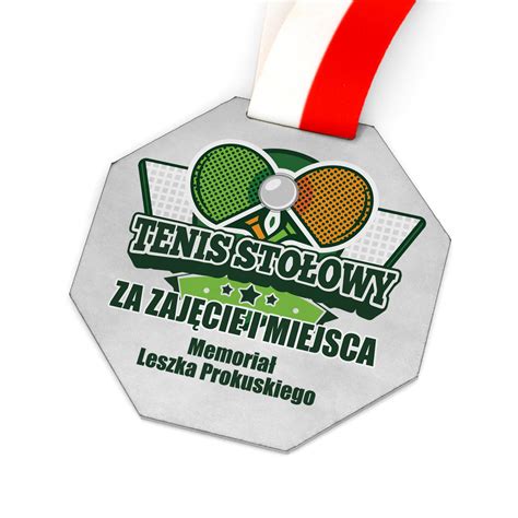 Metalowy Medal Z Nadrukiem Na Turniej Tenisa Sto Owego