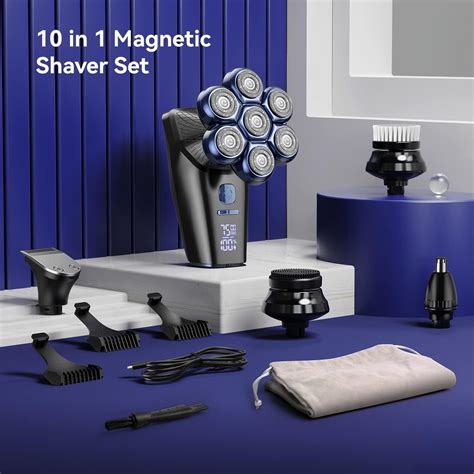 Bald Mens Head Shaver 7d Magnetic Floating Head 3 Modes Ipx7