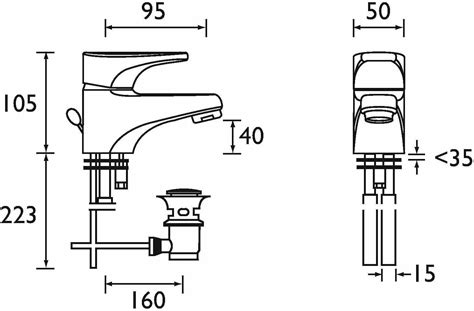 Bristan Jute Basin Mixer Tap With Rod Operated Pop Up Waste Ju Bas C Graded