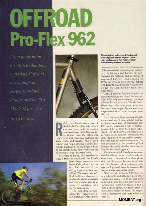 Retro Mountain Bike Ride 1993 Proflex 853 In Action Girvin Vector Fork