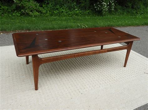 Vintage Lane Acclaim Mid Century Coffee Table Walnut Brown Inlaid