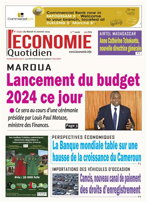 Photos La Revue De Presse Camerounaise Du Mardi Janvier