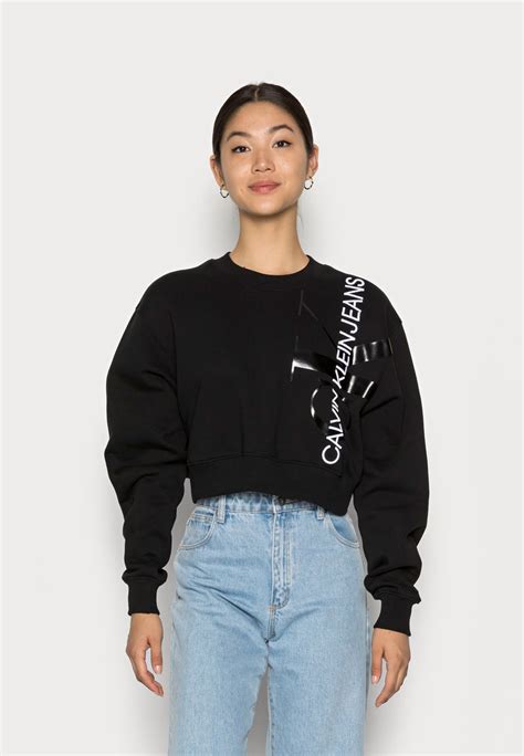 Calvin Klein Jeans Vertical Monogram Crew Neck Sweatshirt Black