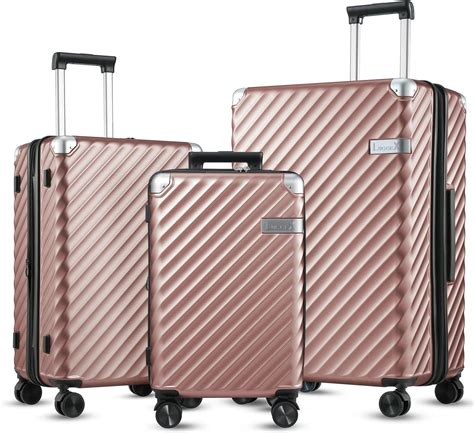 Kensie Women S Alma Hardside Spinner Luggage Expandable Rose Gold 3 Piece Set 20