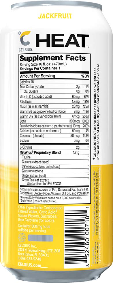 Celsius Drink Nutrition Facts Nutrition Ftempo