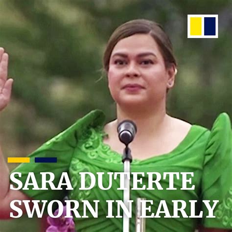 Sara Duterte Carpio Daughter Of Outgoing Philippine President Rodrigo