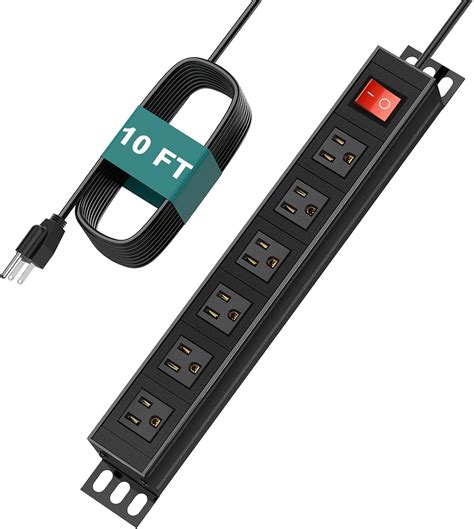 Amazon Qba Outlet Metal Power Strip Heavy Duty Wall Mount Power