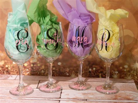 Monogrammed Wine Glasses Monogram Initial With Name 20 Oz