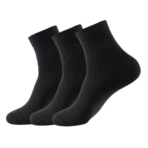 Mens Bamboo Fibre Socks Odor Resistant Sweat Black Natural Fiber 15