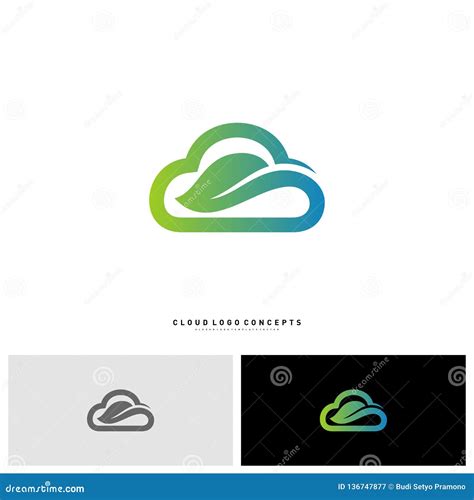 Nuvem Logo Design Concept Vetora Da Natureza Nuvem Folha Logo