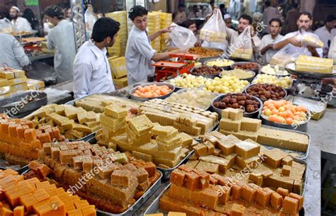 pakistani bakers prepare sweets celebrate eidulfitr editorial stock