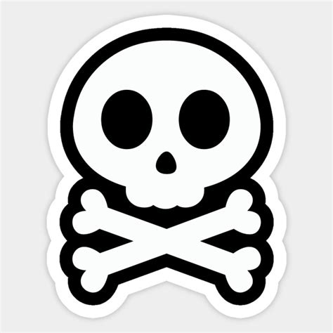 Cute Skull And Crossbones Cute Skull And Crossbones Sticker Teepublic