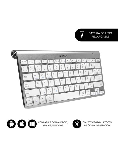 Subblim Teclado Wireless Bluetooth Pure Compact Silver