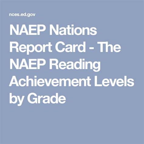 NAEP Nations Report Card The NAEP Reading Achievement Levels By Grade