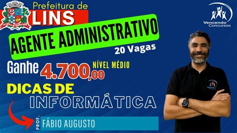 Concurso Da Prefeitura De Lins Vagas Agente Administrativo R