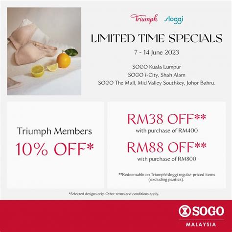 SOGO Triumph Sloggi Limited Time Sale 7 Jul 2023 14 Jul 2023