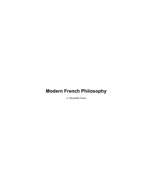 Modern French Philosophy