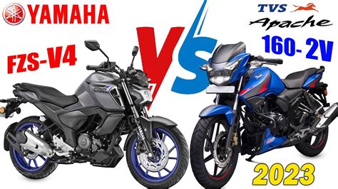 Yamaha Fzs V Vs Tvs Apache Rtr V Comparison Youtube