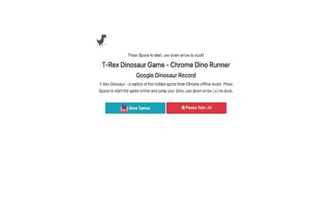 T-Rex Dinosaur - Chrome Dino Runner for Google Chrome - Extension Download