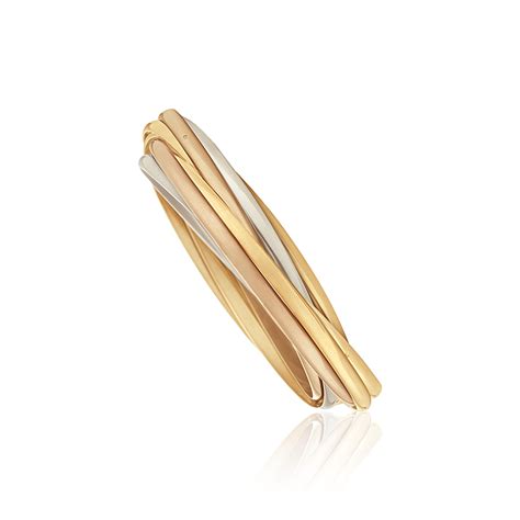 NO RESERVE | CARTIER TRI-COLORED GOLD 'TRINITY' BANGLE BRACELET