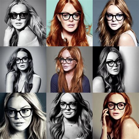 Photo Of Lindsay Lohan Wearing Warby Parker Glasses Stable Diffusion