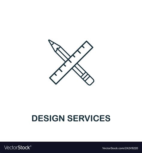 Design services icon thin outline style from Vector Image