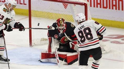 Athanasiou Kane Lead Blackhawks To 4 3 Ot Win Over Senators Vernon Matters