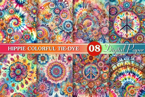 Hippie Colorful Tie-Dye Background Graphic by Magic World · Creative ...