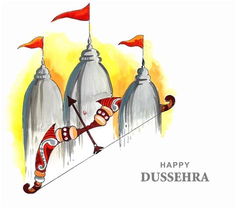 Free Vector Lord Rama Happy Dussehra Festival Wishes Card Watercolor