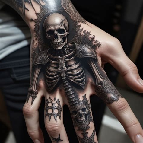 Intricate Skeletal Hand Tattoo in Unreal Engine 5 | Stable Diffusion Online