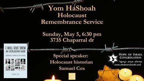 May Yom Hashoah Service Youtube