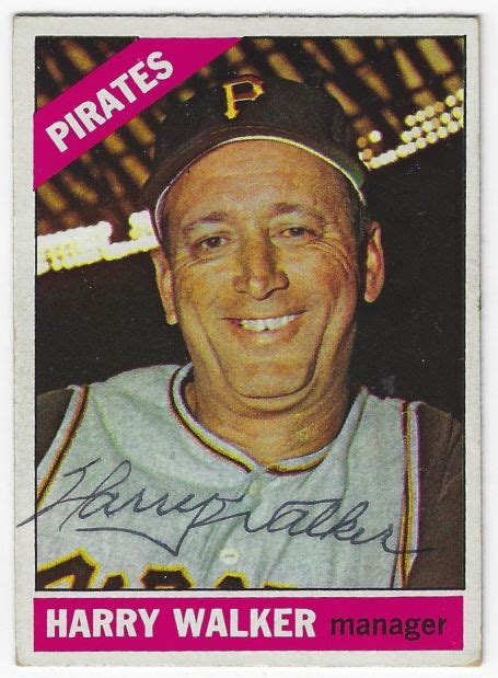 Autographed HARRY WALKER Pittsburgh Pirates 1966 Topps Card Main Line