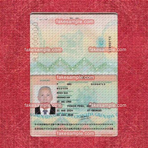 Grenada Passport Fake Template Download Fake Fakesample