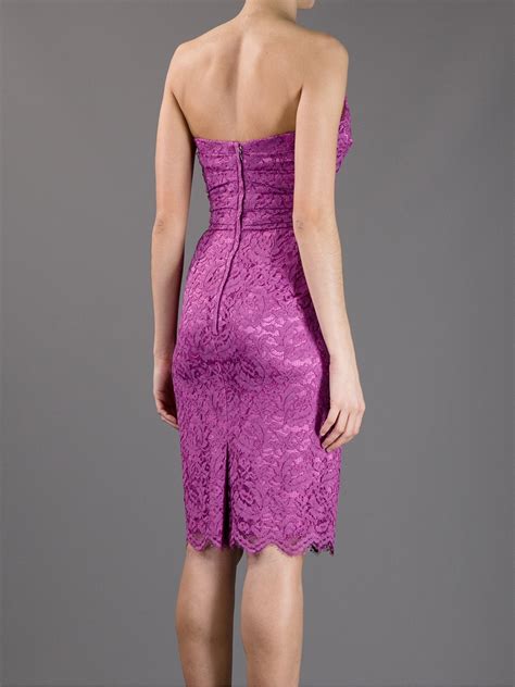 Dolce And Gabbana Strapless Dress In Purple Lyst