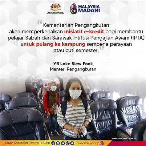 Cara Mohon Bantuan E Kredit Tiket Kapal Terbang Pelajar Ipt Ke Sabah