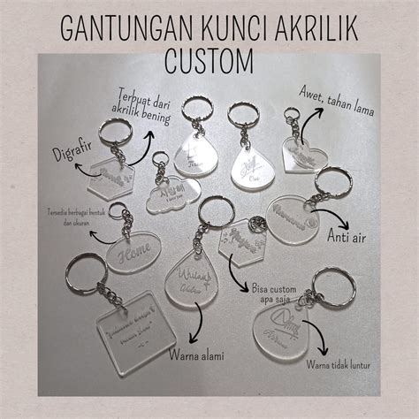 Jual Gantungan Kuncigantungan Kunci Akrilik Bening Customcustom