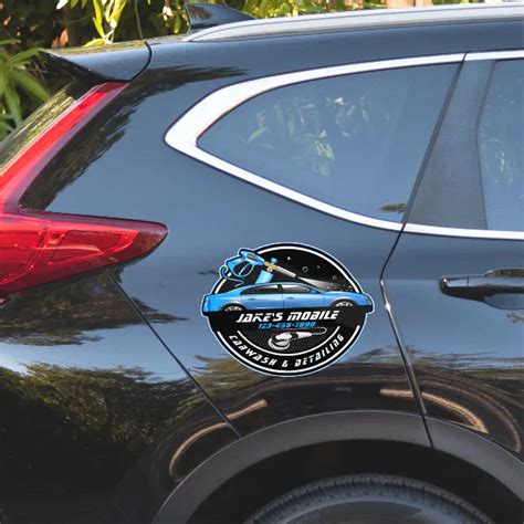 customize mobile car wash detailing blue business sticker zazzle