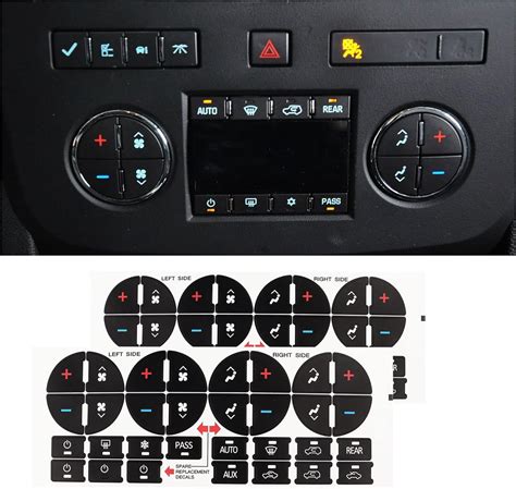 2pcs Ac Control Dash Button Stickers Kitcar Decor Switch