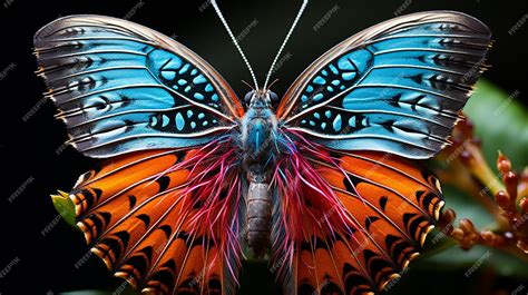 Premium AI Image | Colorful Butterfly Antenna Macro