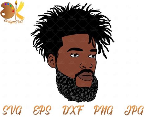 Black Man With Dreadlocks Svg Afro Man With Beard Svg Dope Etsy